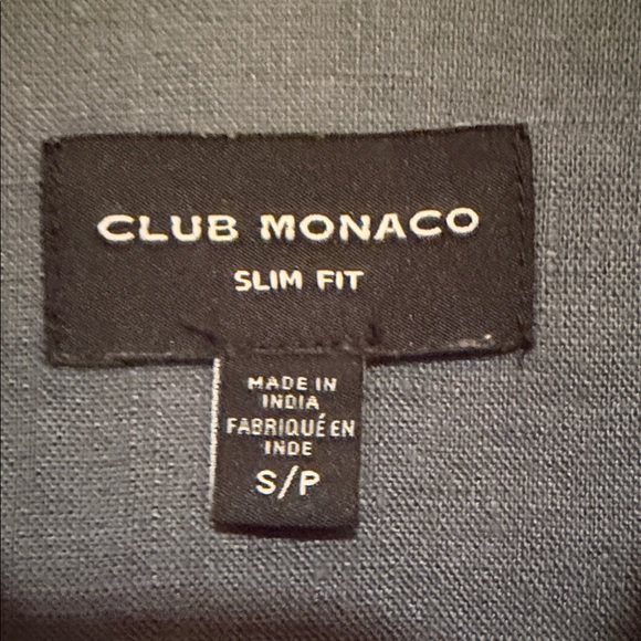 Club Monaco 100% Linen Slim Fit Button Down Shirt Men’s Small Blue Gray - Picture 2 of 11